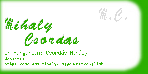 mihaly csordas business card