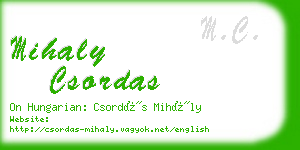 mihaly csordas business card